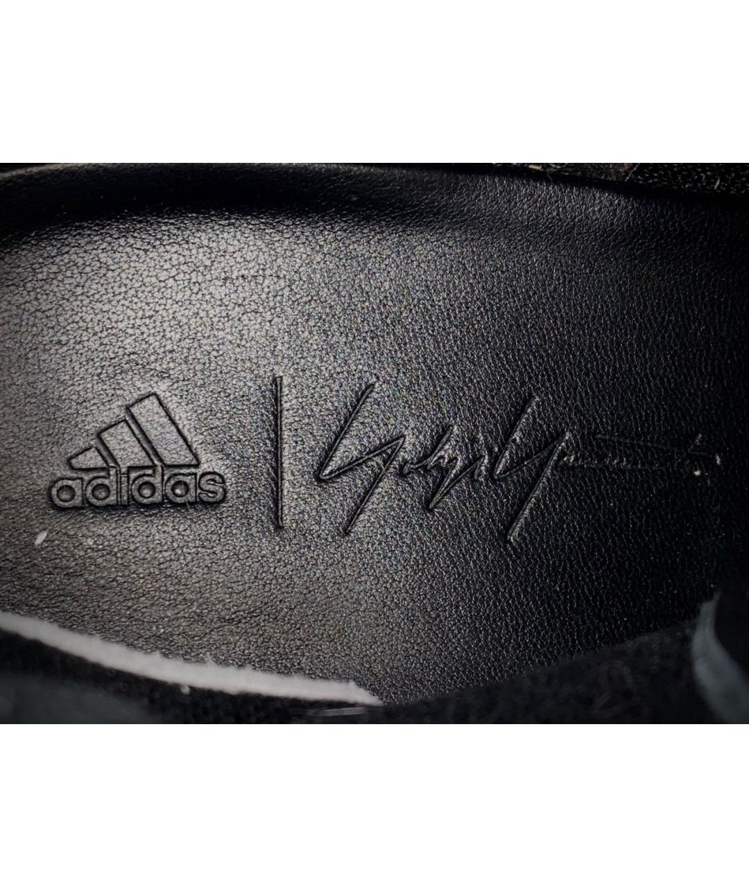 YOHJI YAMAMOTO Черные кожаные высокие кроссовки / кеды, фото 6