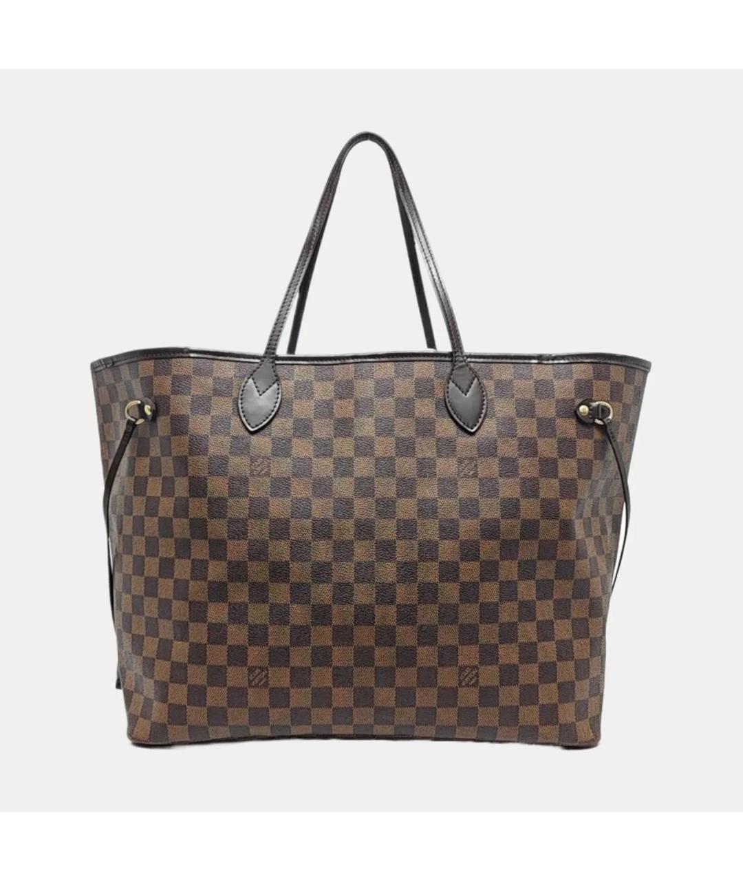 LOUIS VUITTON Коричневая кожаная сумка тоут, фото 4