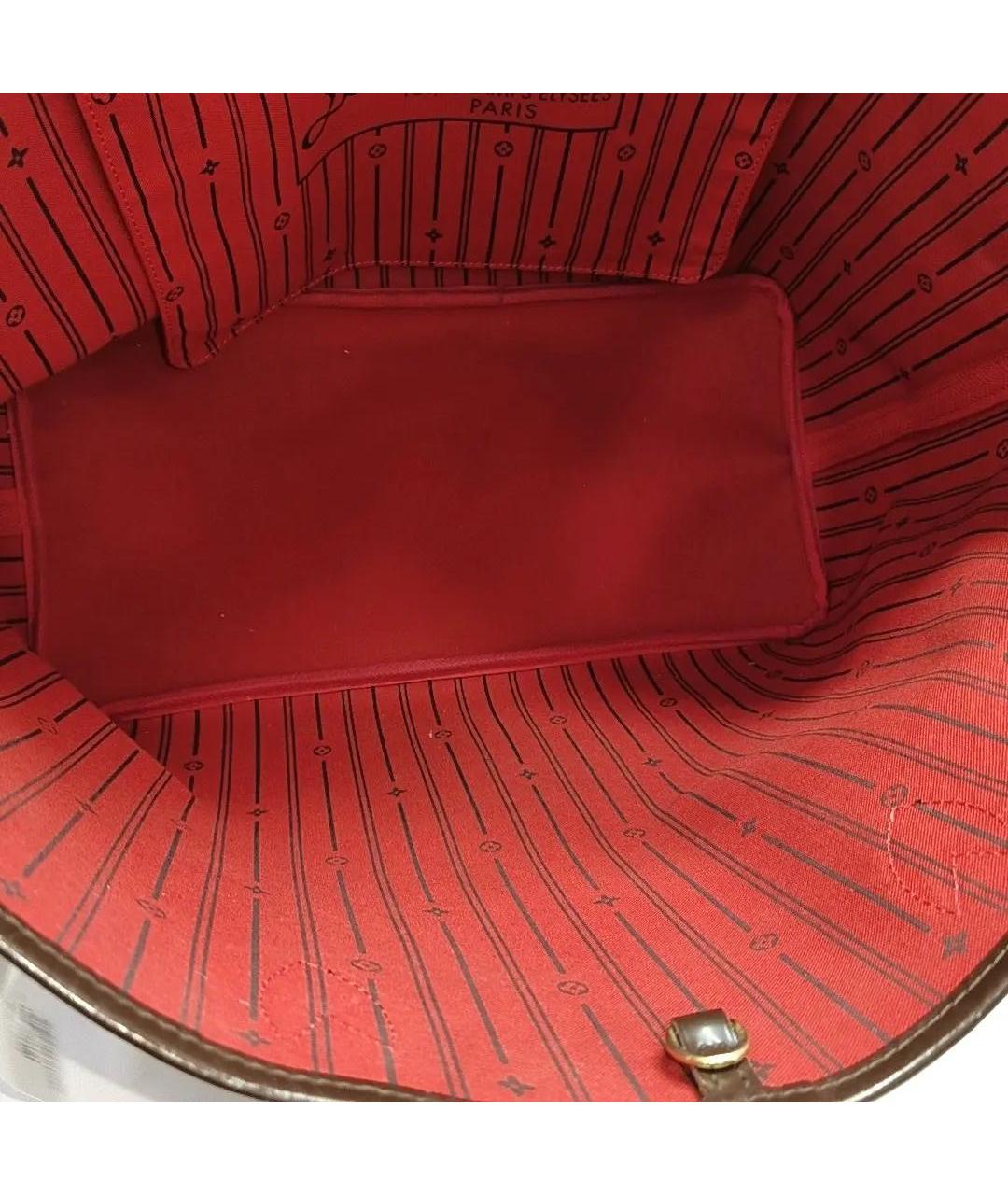 LOUIS VUITTON Коричневая кожаная сумка тоут, фото 6