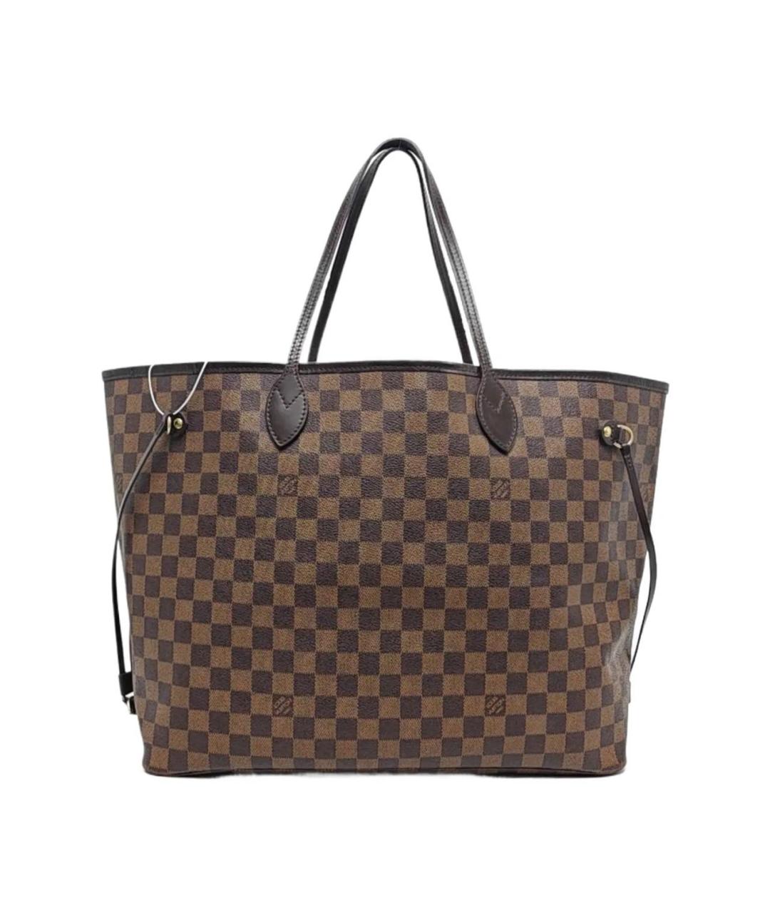 LOUIS VUITTON Коричневая кожаная сумка тоут, фото 9