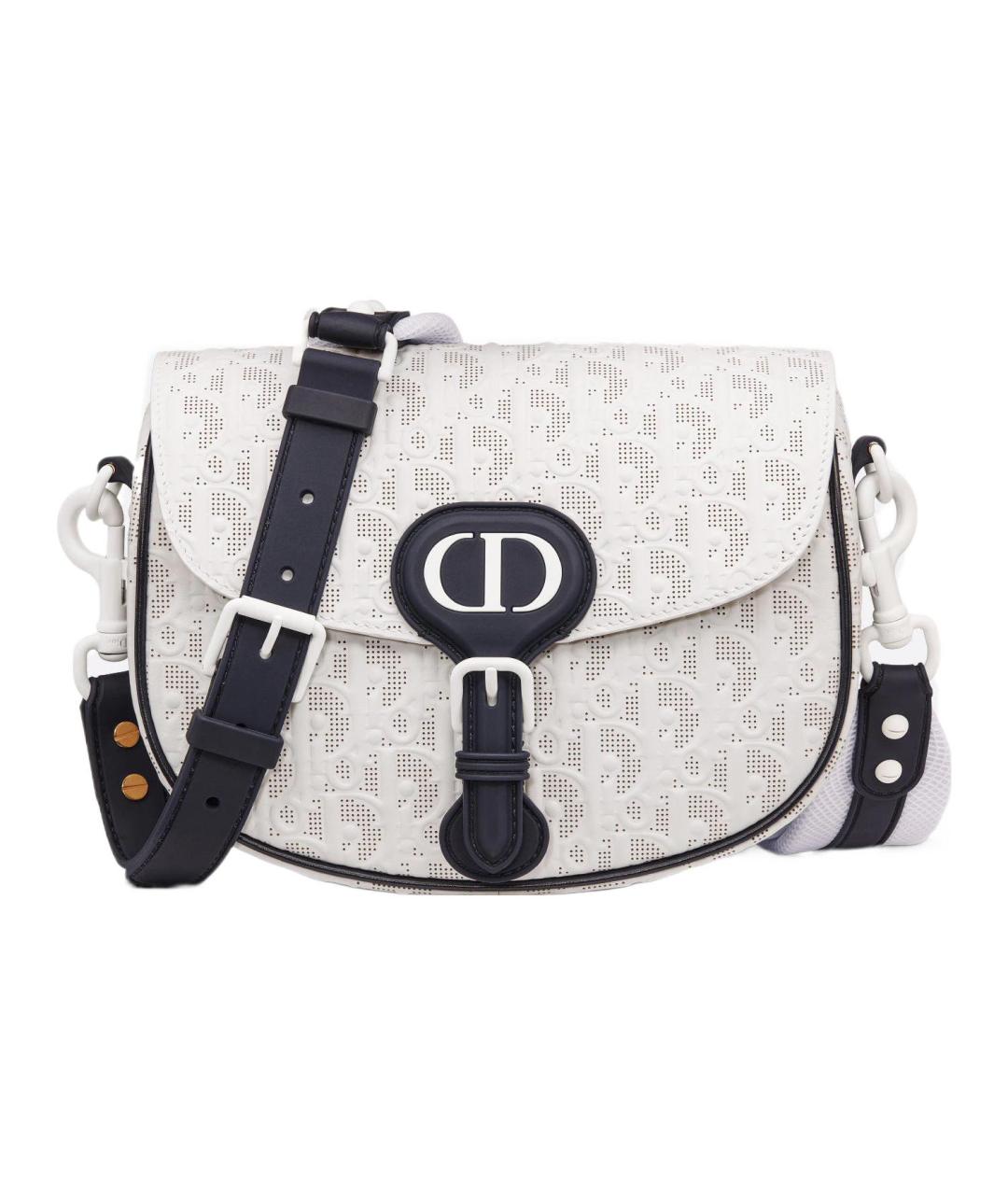 CHRISTIAN DIOR Белая кожаная сумка через плечо, фото 1