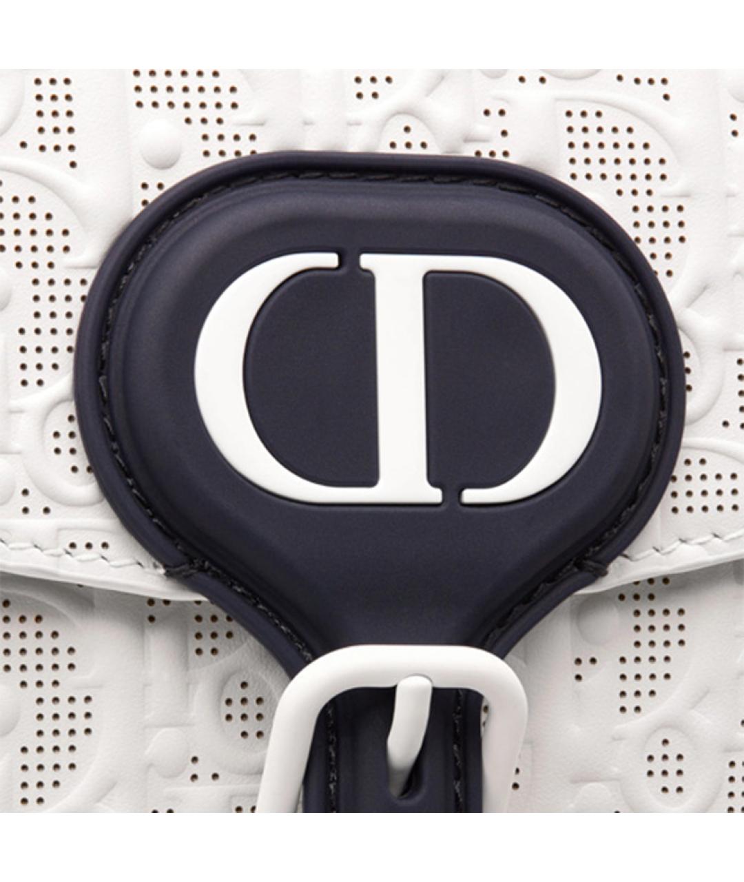 CHRISTIAN DIOR Белая кожаная сумка через плечо, фото 7