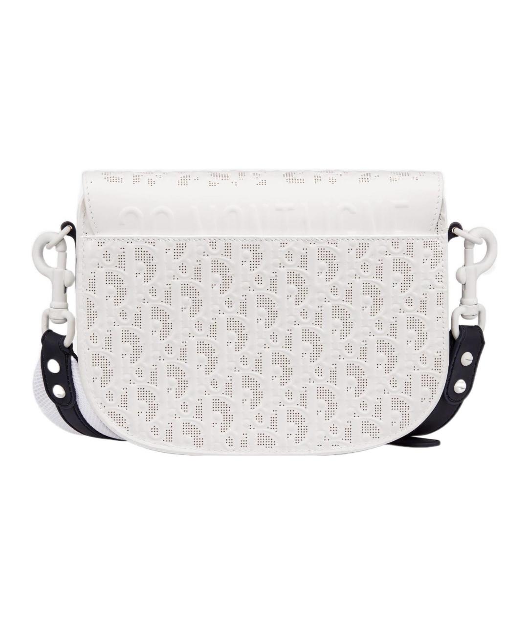 CHRISTIAN DIOR Белая кожаная сумка через плечо, фото 3