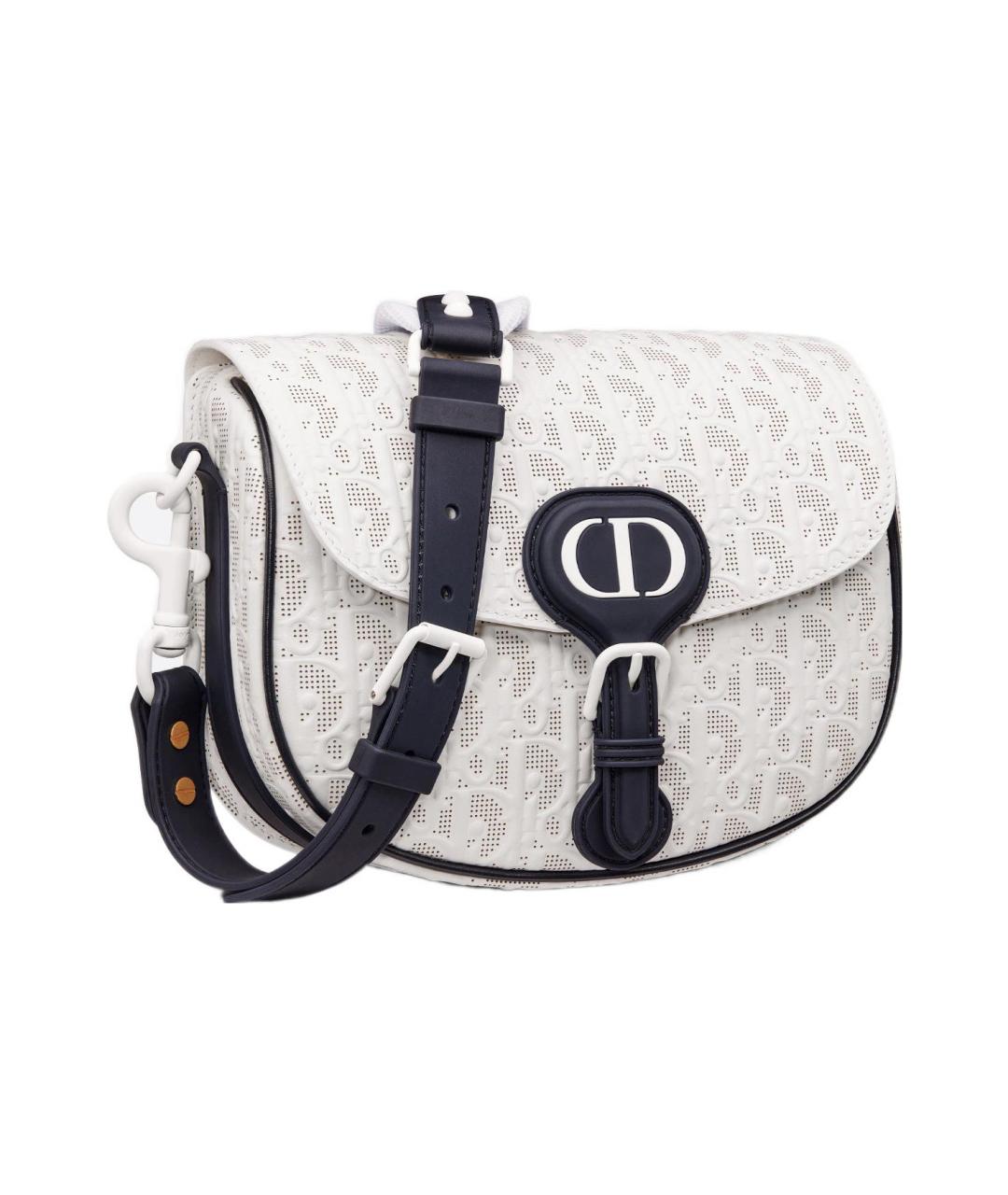 CHRISTIAN DIOR Белая кожаная сумка через плечо, фото 4