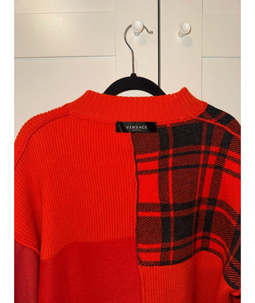 VERSACE Бордовый шерстяной джемпер / свитер, фото 3