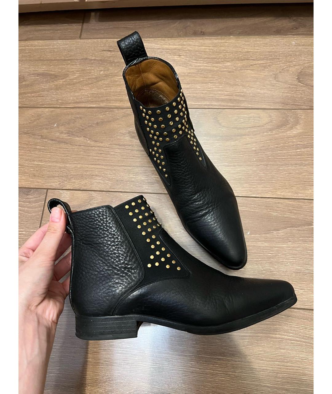 CHLOE Черные кожаные полусапоги, фото 8