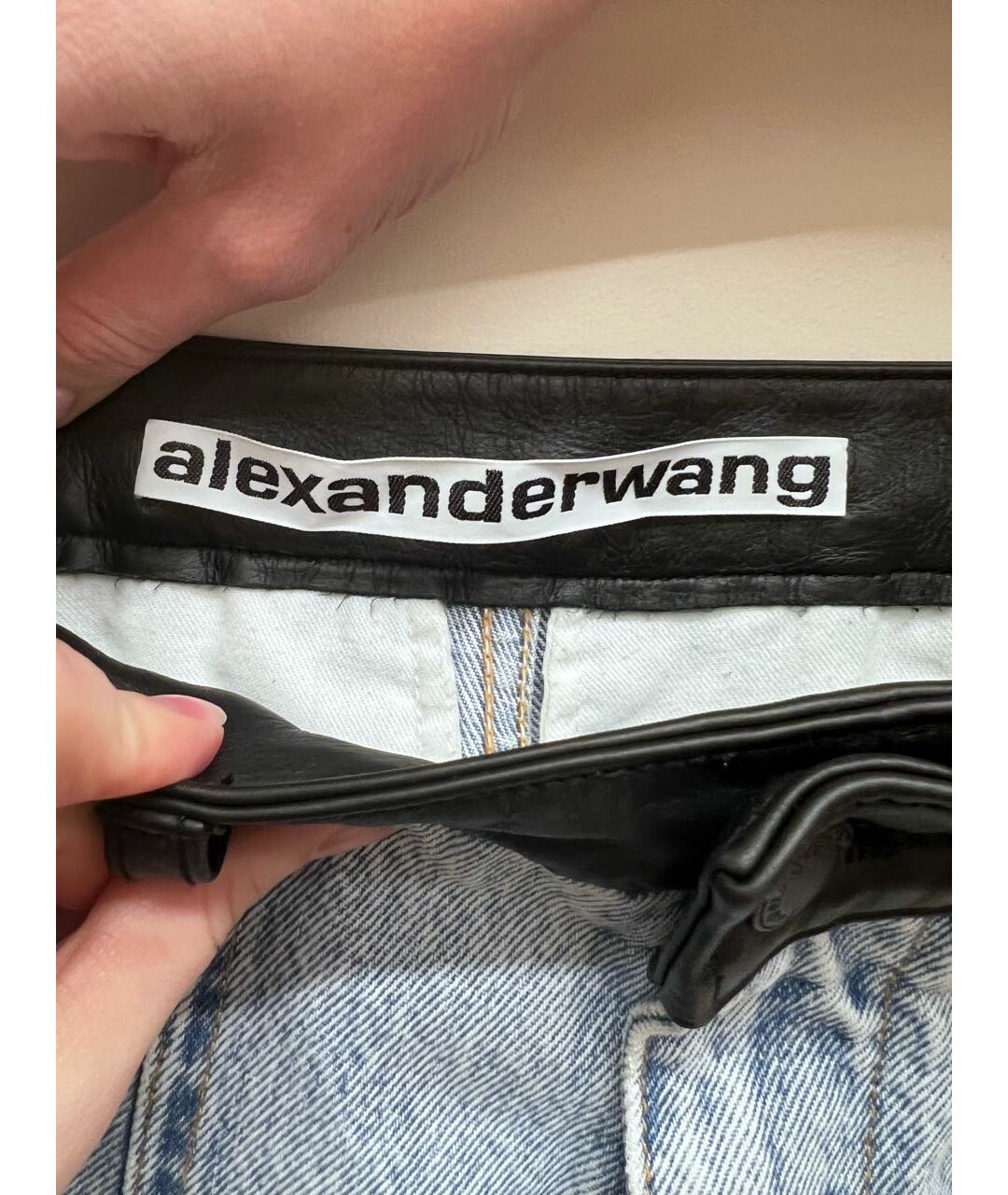 ALEXANDER WANG Голубые хлопковые прямые джинсы, фото 3