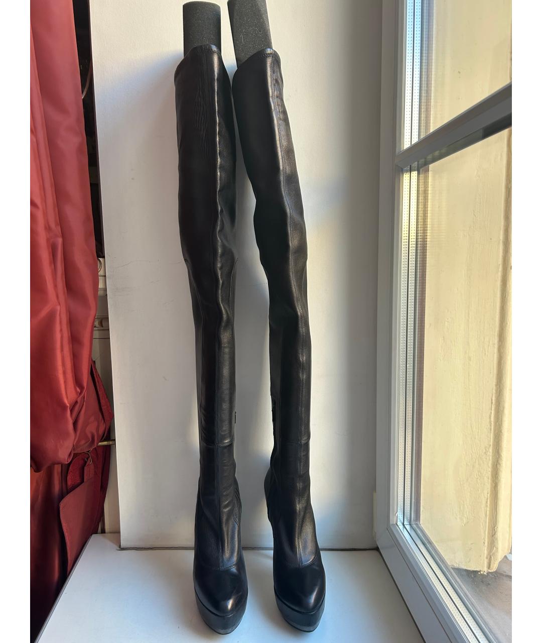 GUCCI Черные кожаные ботфорты, фото 2