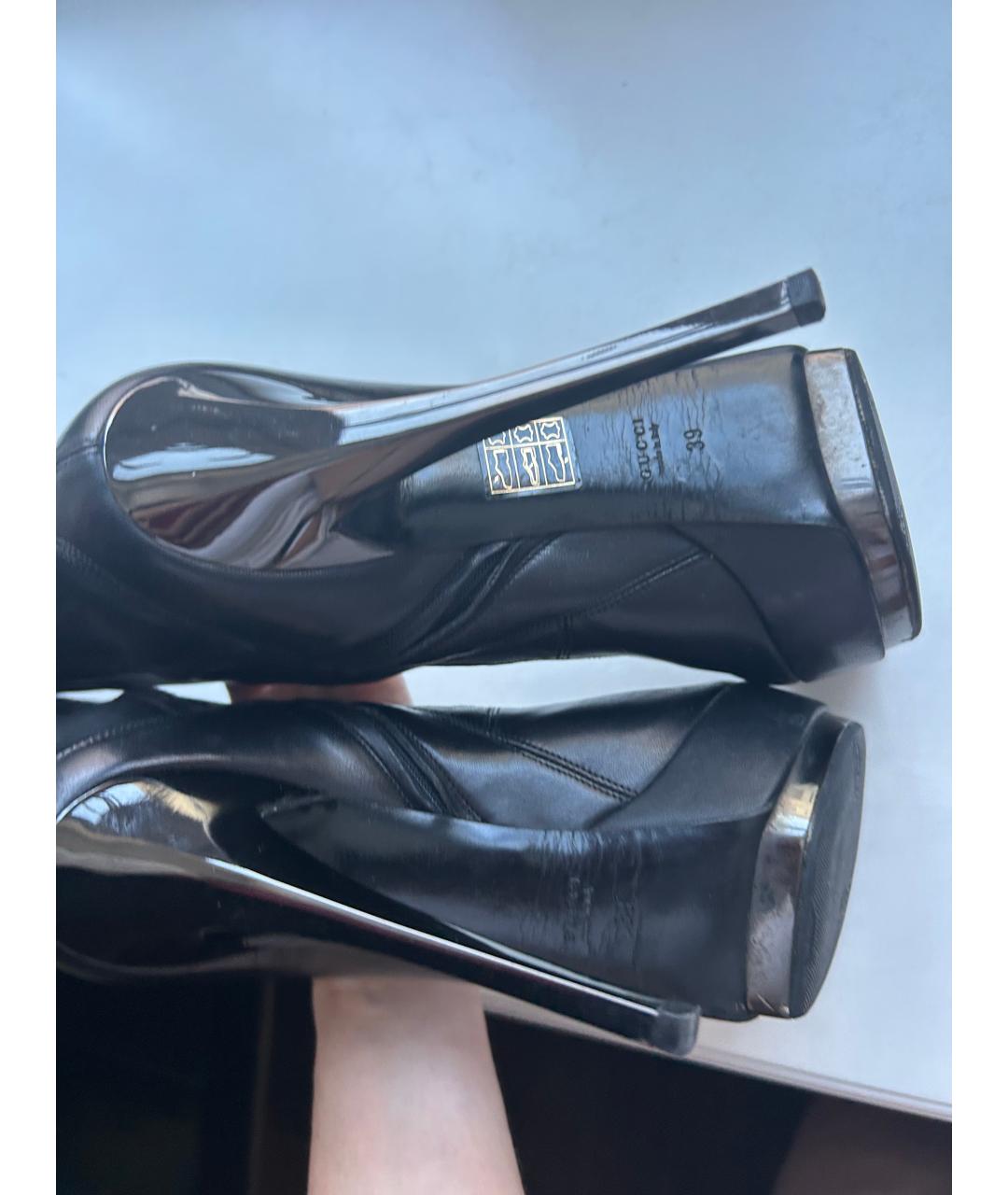 GUCCI Черные кожаные ботфорты, фото 9