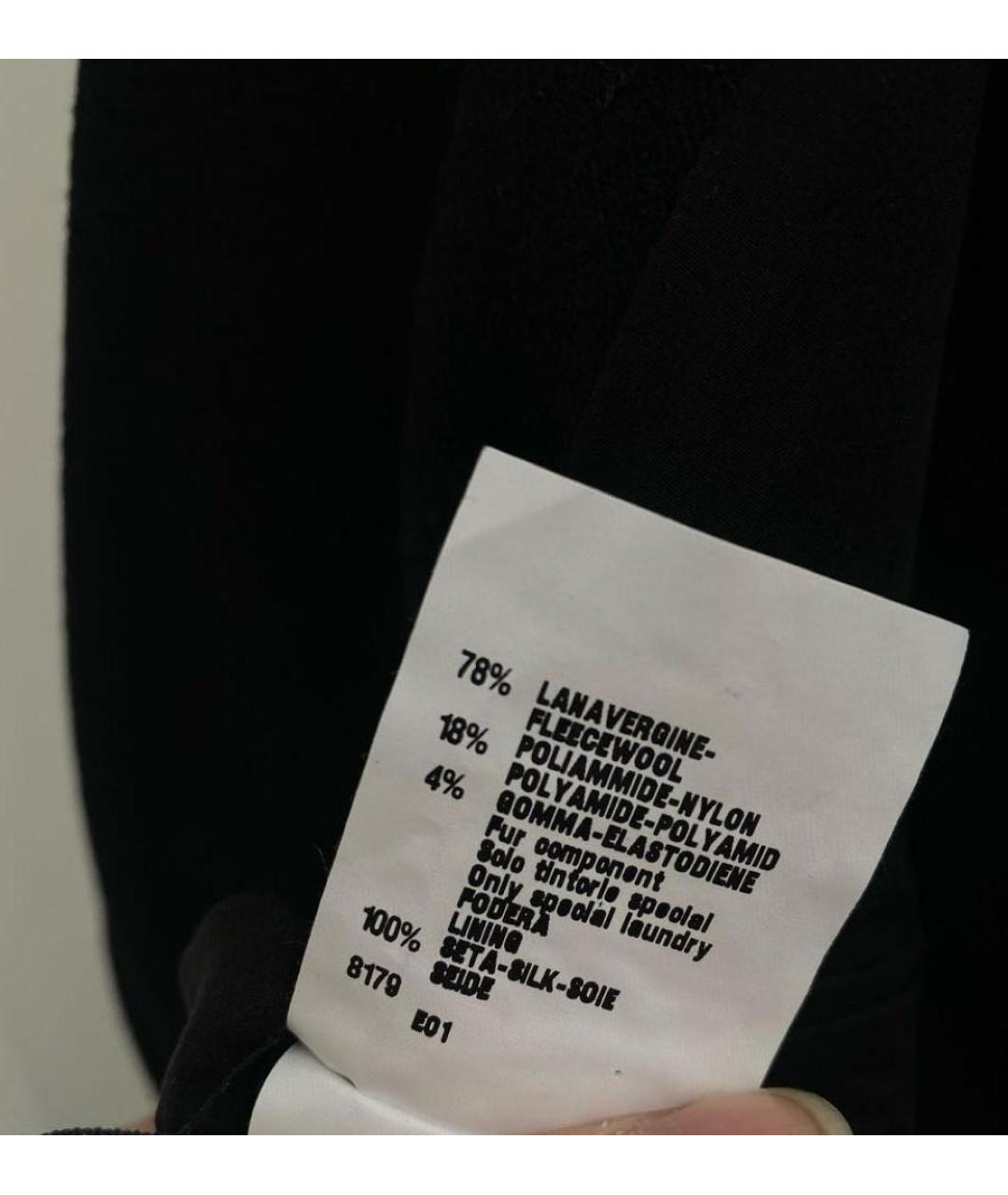 FENDI Черное шерстяное пальто, фото 5