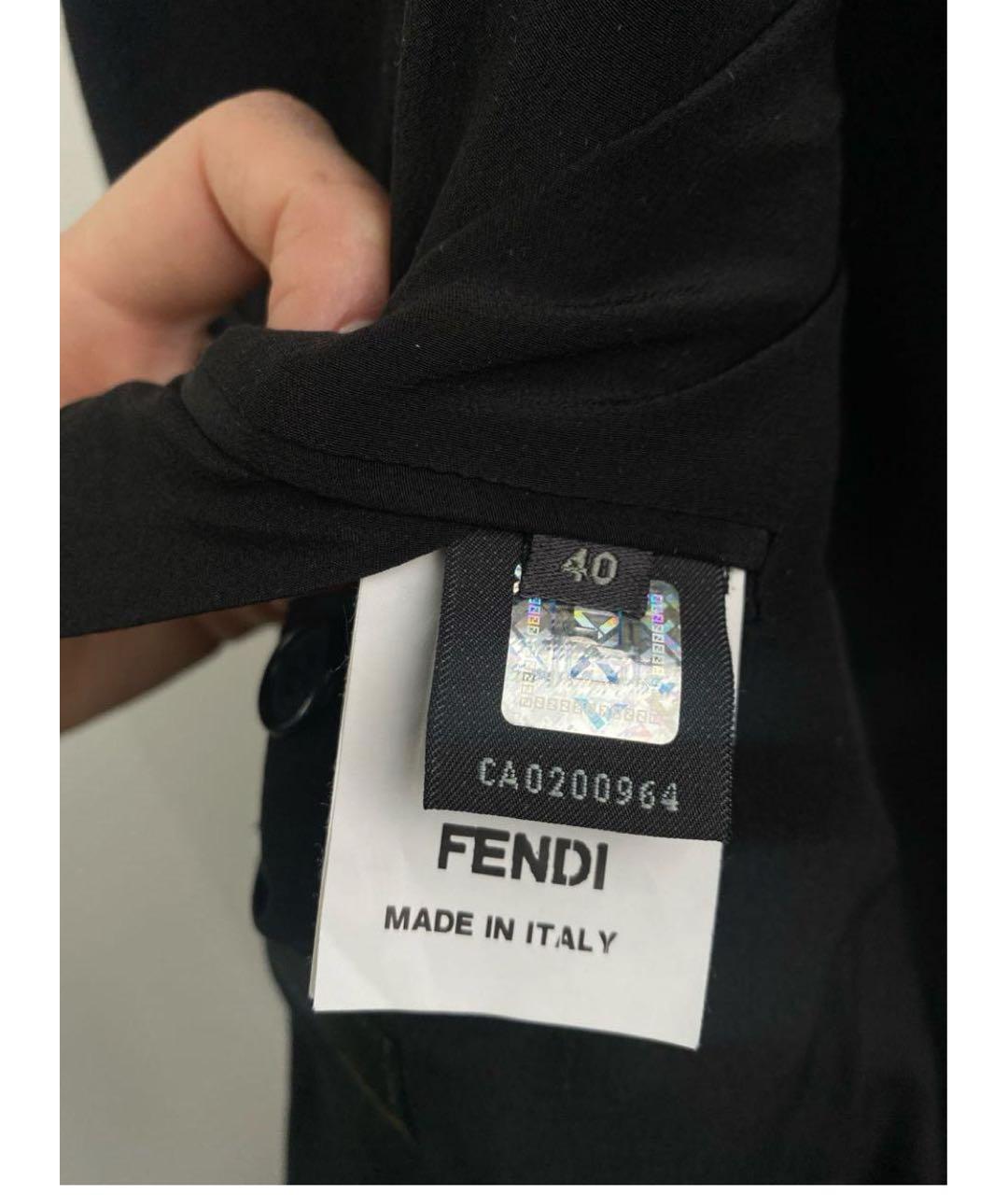 FENDI Черное шерстяное пальто, фото 7