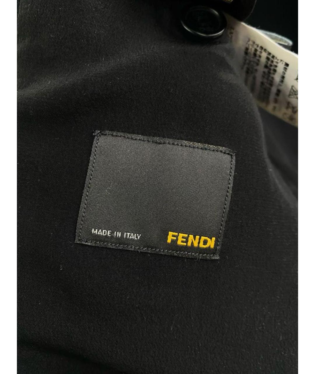 FENDI Черное шерстяное пальто, фото 3