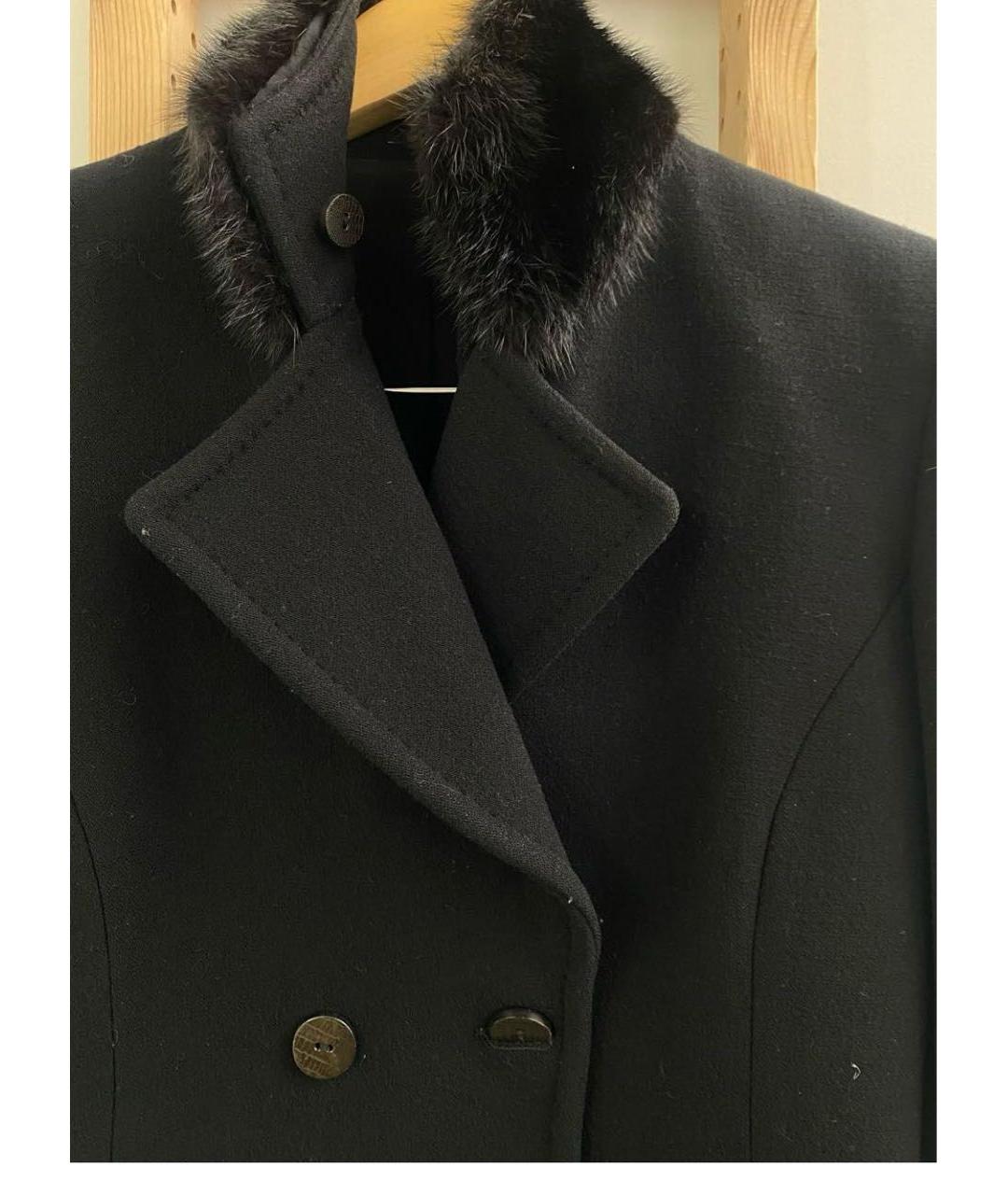 FENDI Черное шерстяное пальто, фото 4
