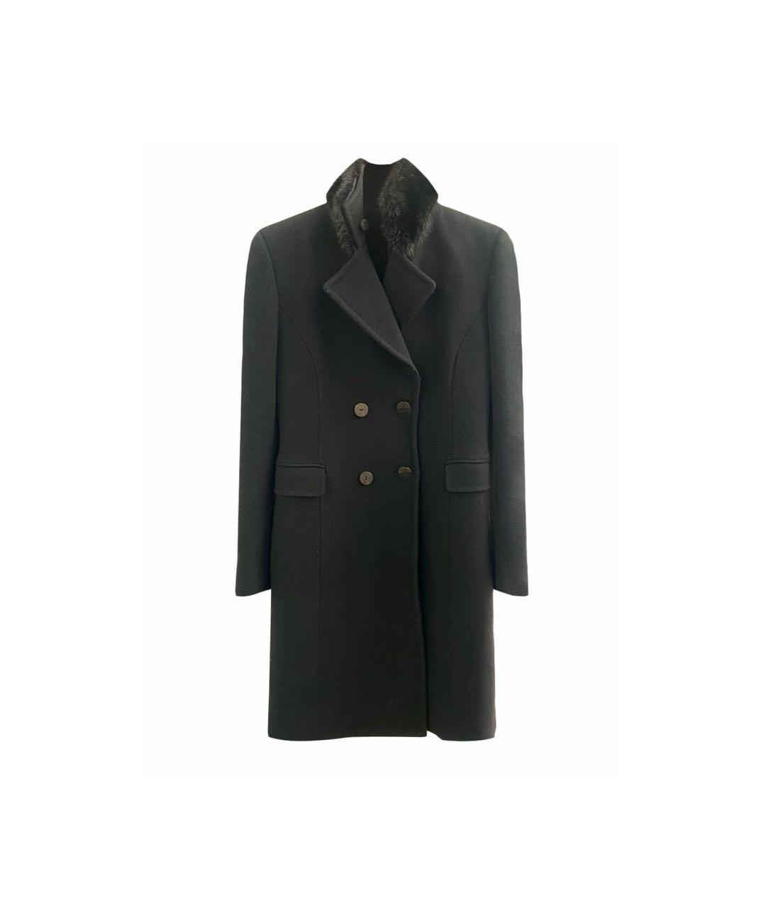 FENDI Черное шерстяное пальто, фото 1