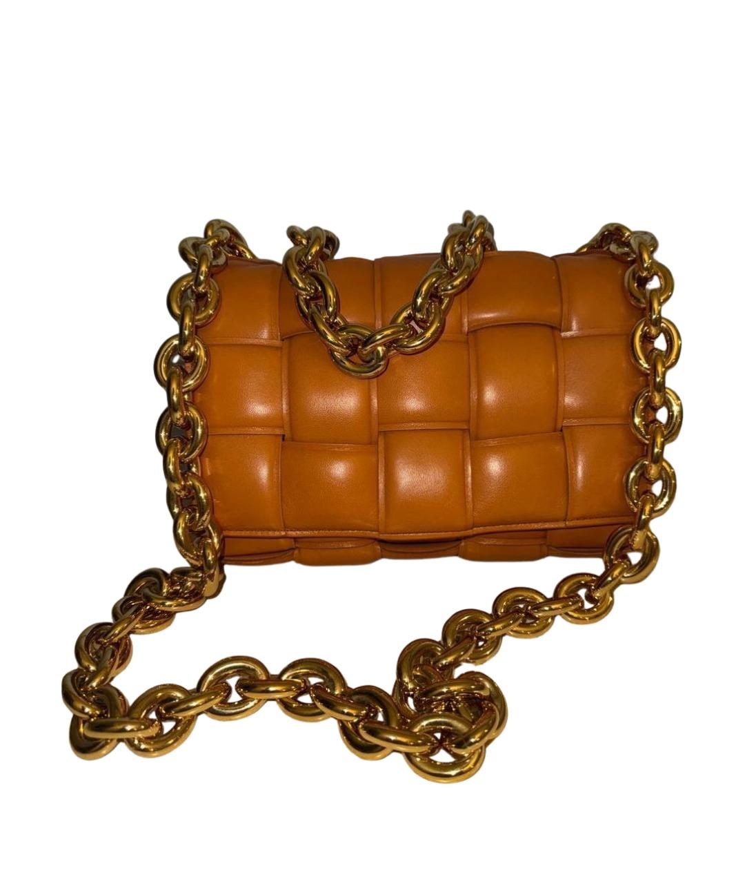 BOTTEGA VENETA Оранжевая кожаная сумка через плечо, фото 1