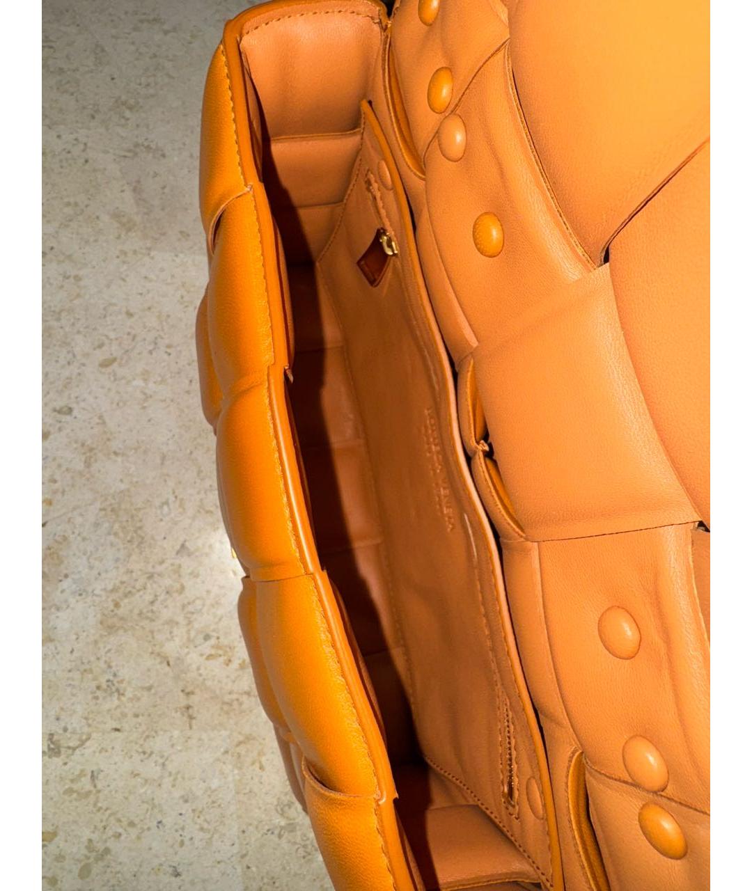 BOTTEGA VENETA Оранжевая кожаная сумка через плечо, фото 4