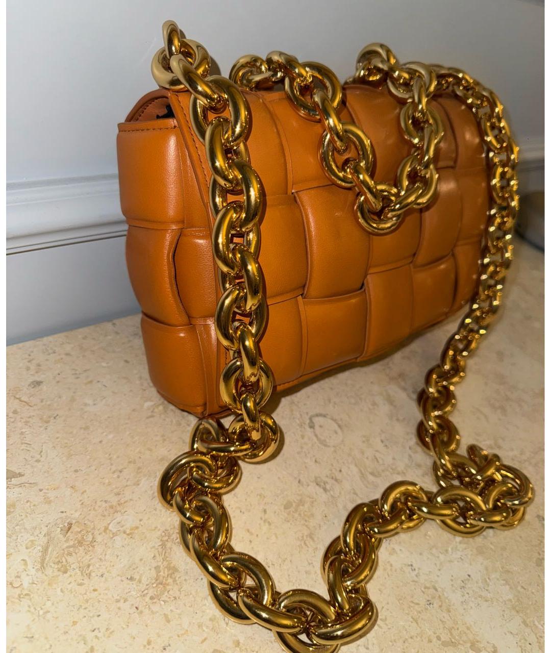 BOTTEGA VENETA Оранжевая кожаная сумка через плечо, фото 2