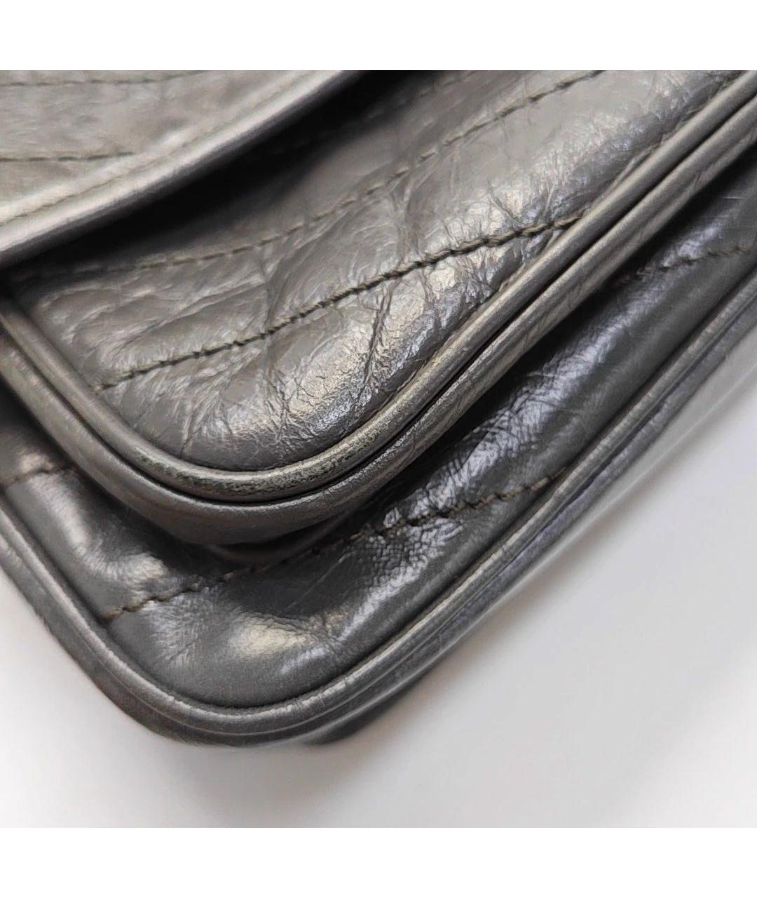 SAINT LAURENT Антрацитовая кожаная сумка через плечо, фото 8