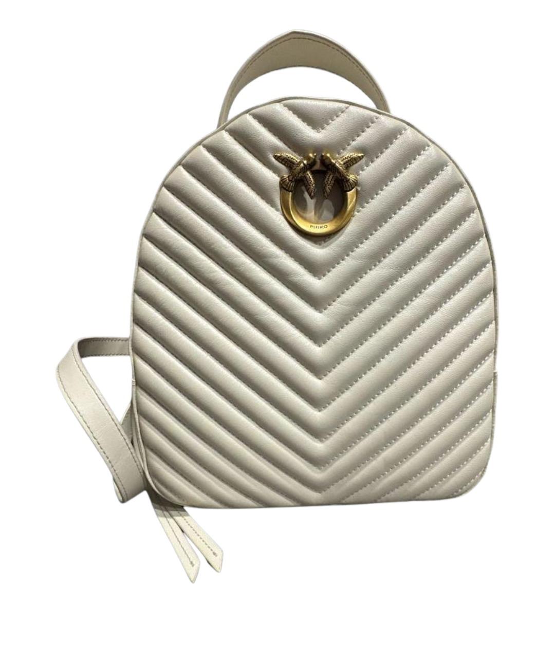 PINKO Бежевый кожаный рюкзак, фото 9