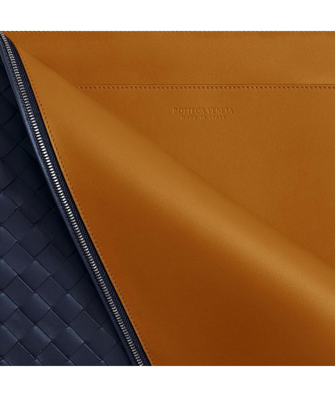 BOTTEGA VENETA Темно-синяя кожаная папка для документов, фото 5