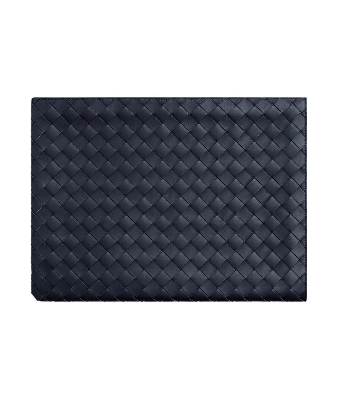 BOTTEGA VENETA Темно-синяя кожаная папка для документов, фото 1