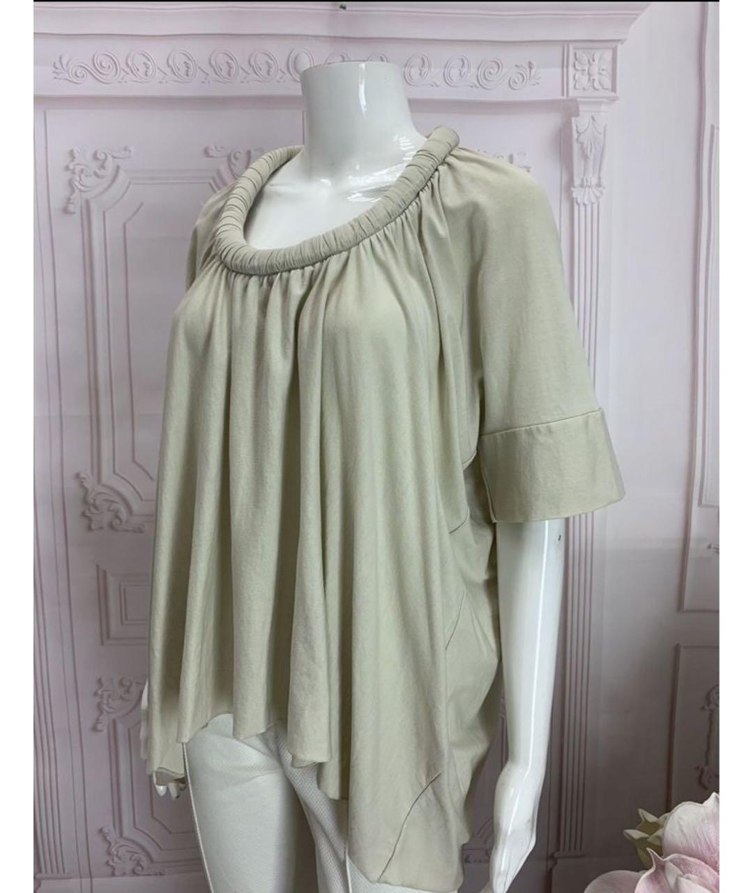 NUDE Бежевая хлопковая блузы, фото 6