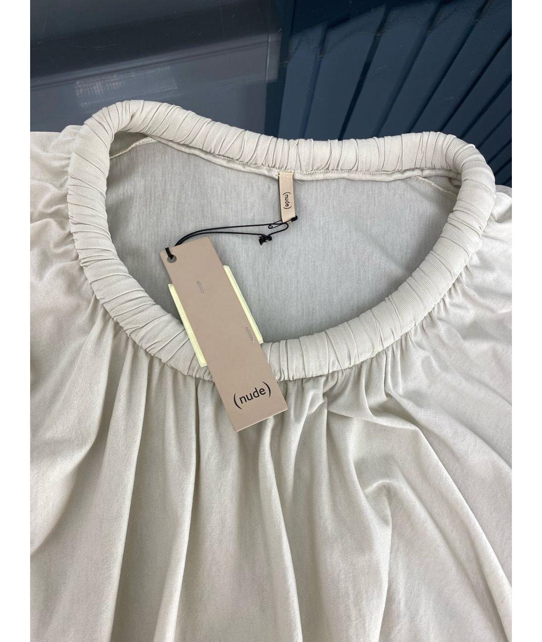 NUDE Бежевая хлопковая блузы, фото 3