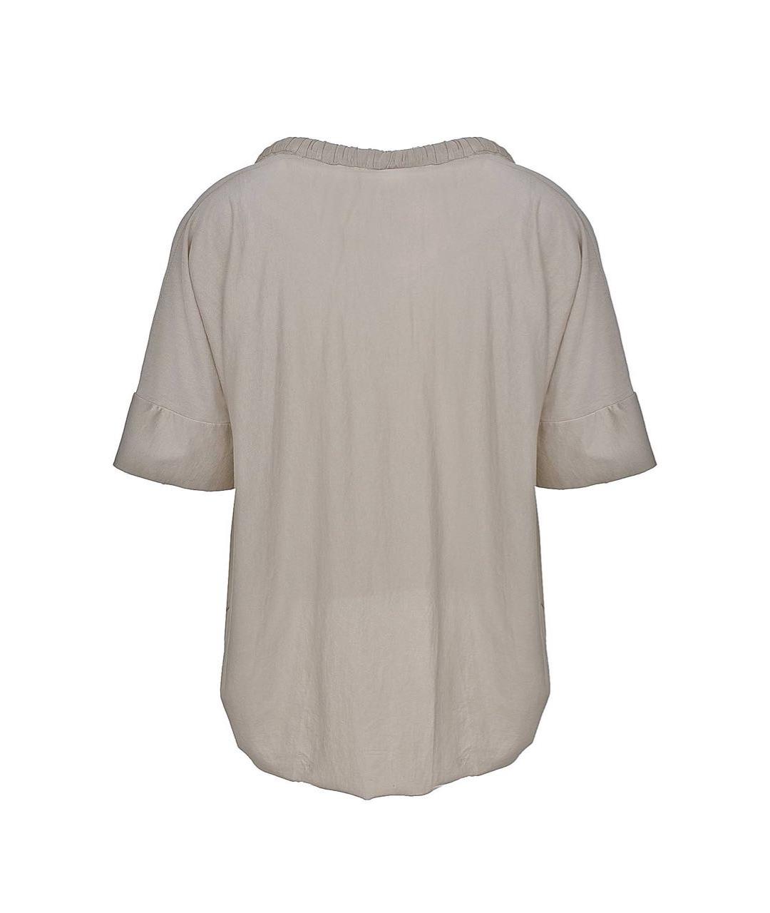 NUDE Бежевая хлопковая блузы, фото 2