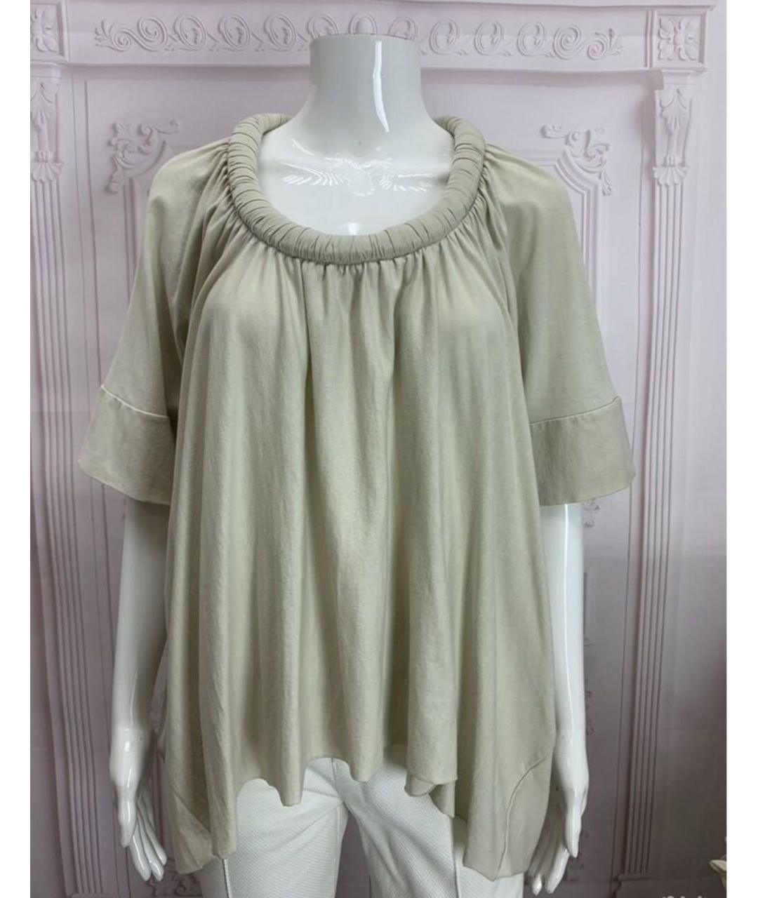 NUDE Бежевая хлопковая блузы, фото 5