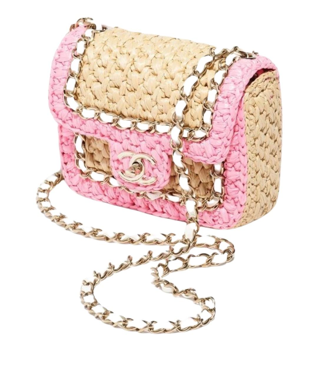 CHANEL Розовая пелетеная сумка через плечо, фото 1