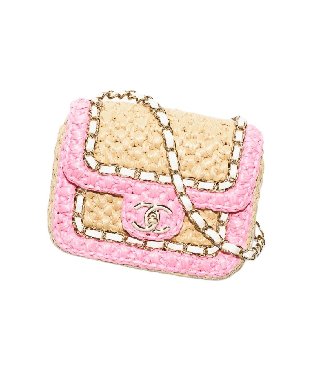 CHANEL Розовая пелетеная сумка через плечо, фото 2