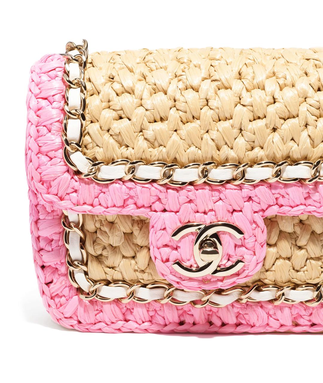 CHANEL Розовая пелетеная сумка через плечо, фото 4