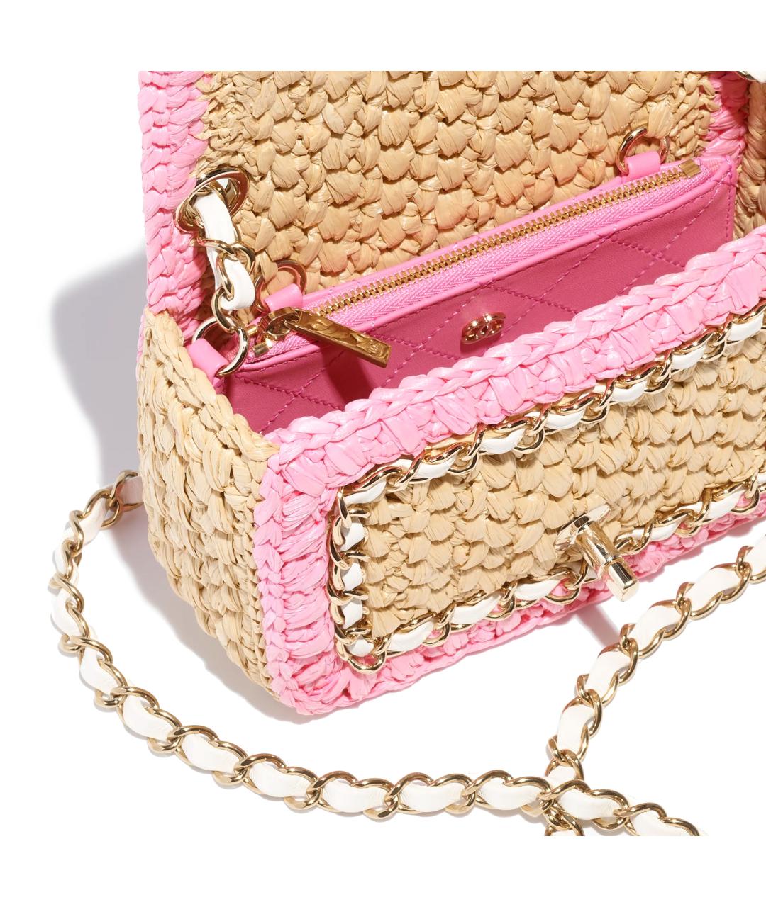 CHANEL Розовая пелетеная сумка через плечо, фото 3