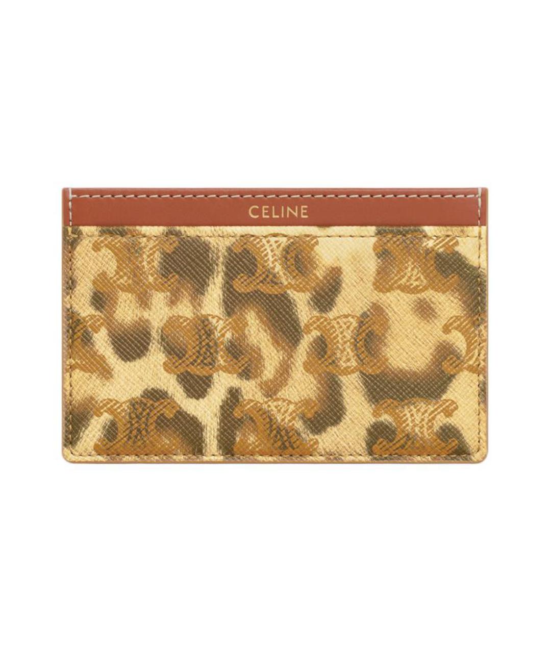 CELINE Коричневый кожаный кардхолдер, фото 1