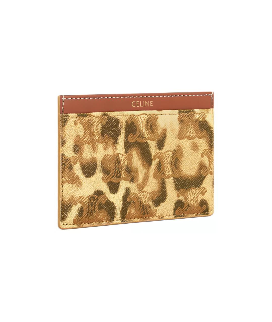 CELINE Коричневый кожаный кардхолдер, фото 2