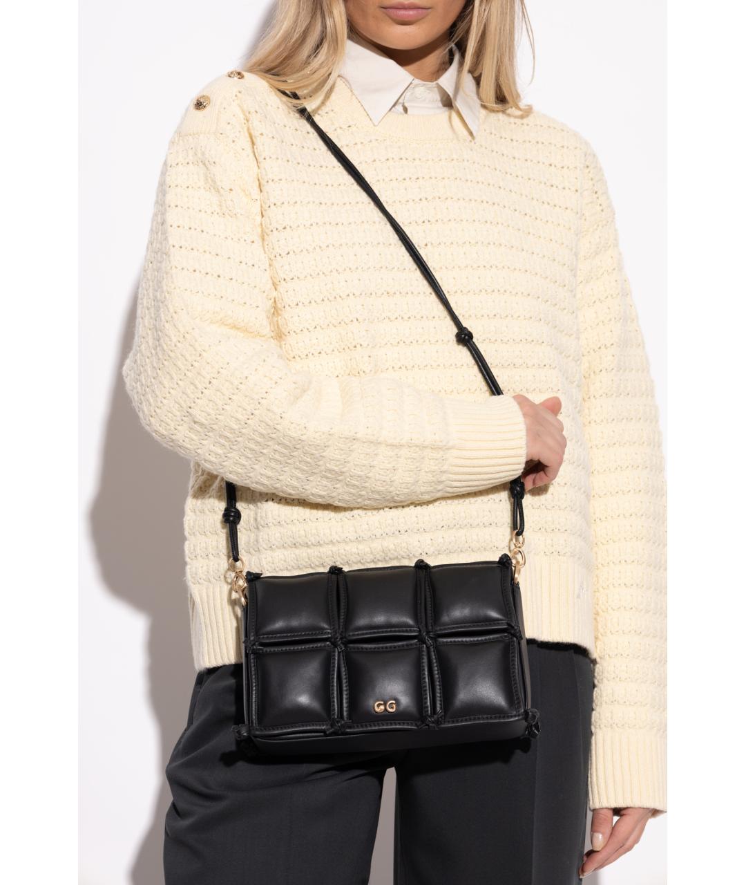 CULT GAIA Черная кожаная сумка через плечо, фото 2