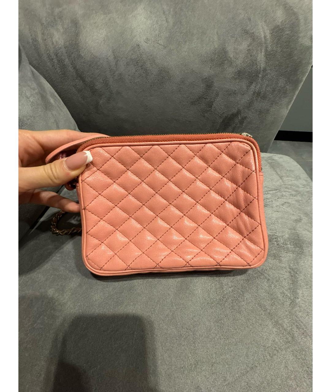 DOLCE&GABBANA Розовая кожаная сумка через плечо, фото 3