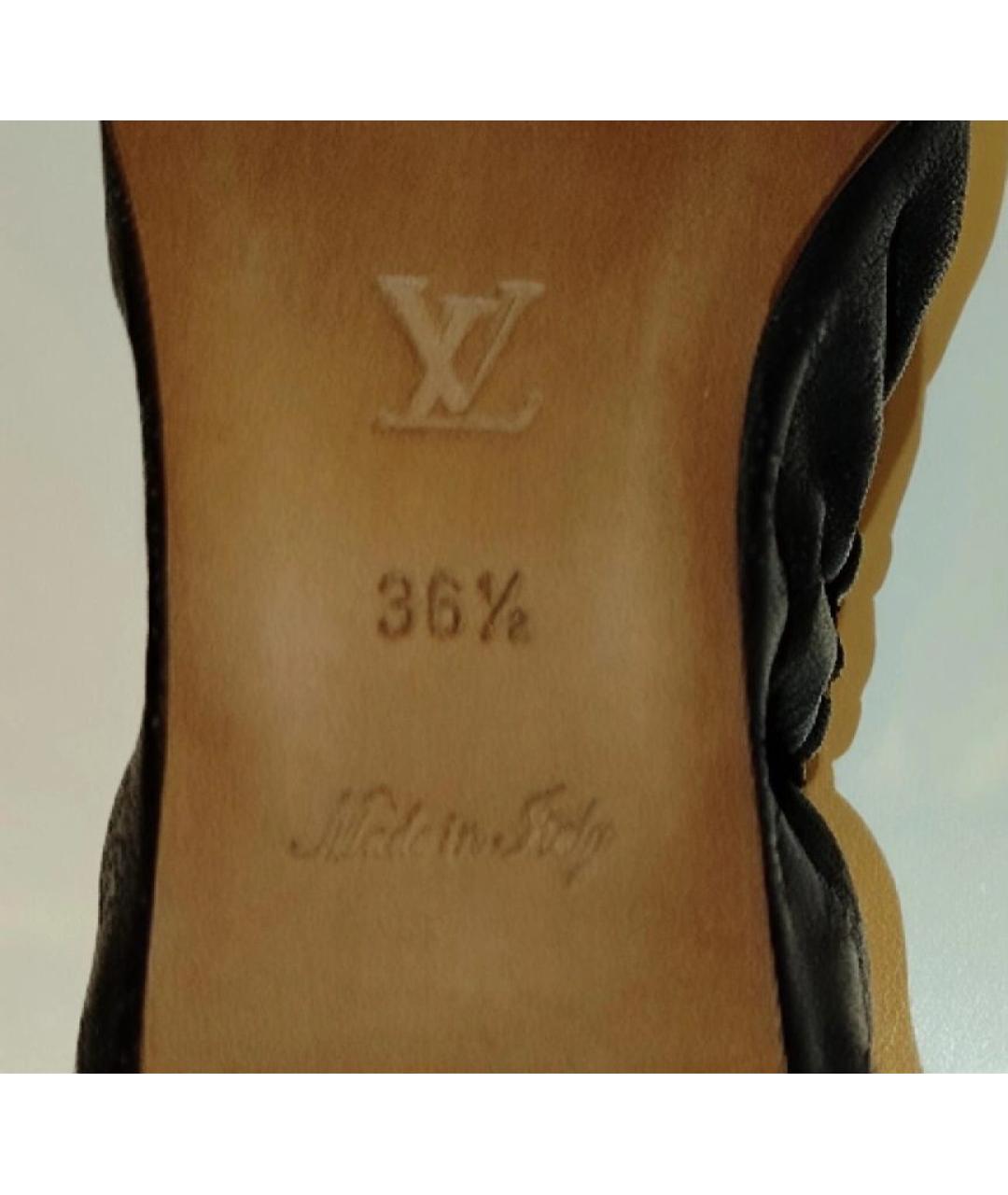 LOUIS VUITTON Черные кожаные балетки, фото 6