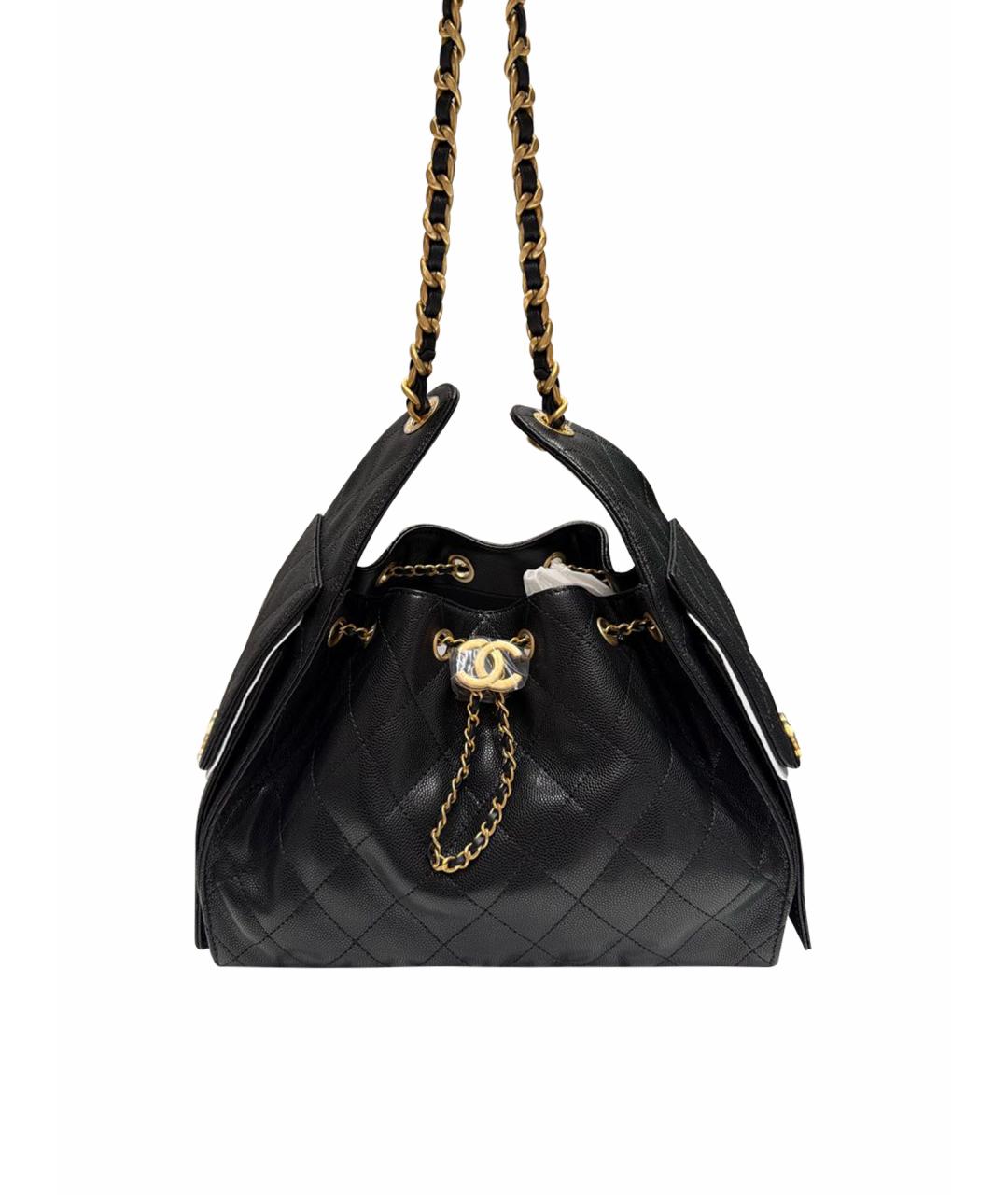 CHANEL Черная кожаная сумка через плечо, фото 1