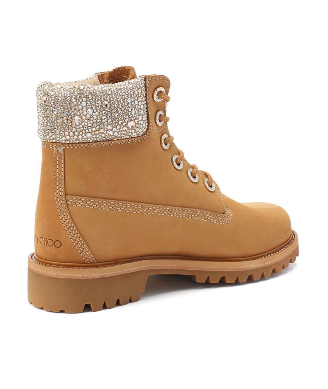 JIMMY CHOO Бежевые кожаные ботинки, фото 4