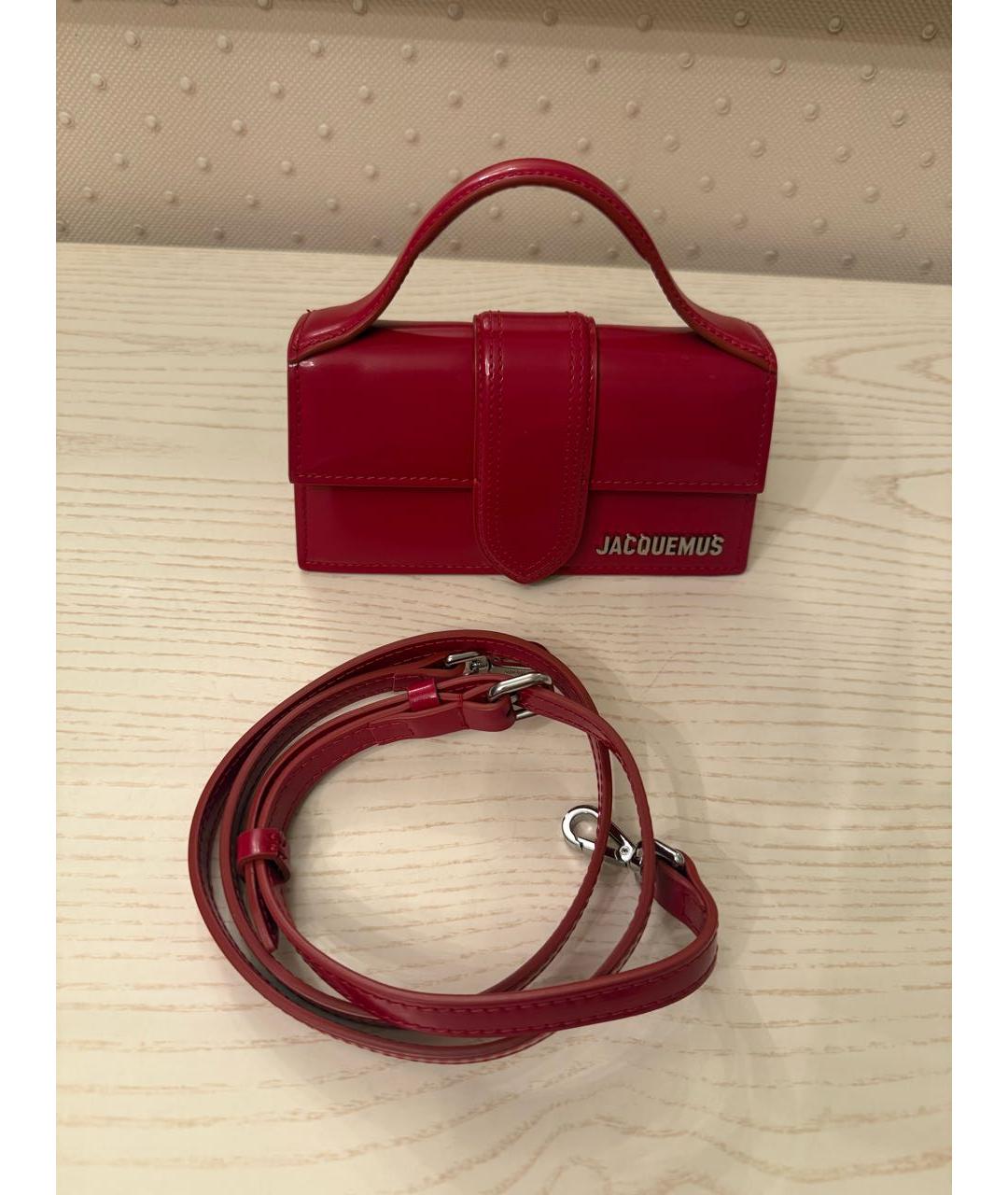 JACQUEMUS Красная кожаная сумка с короткими ручками, фото 2