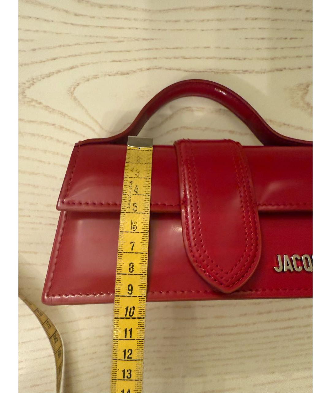 JACQUEMUS Красная кожаная сумка с короткими ручками, фото 8