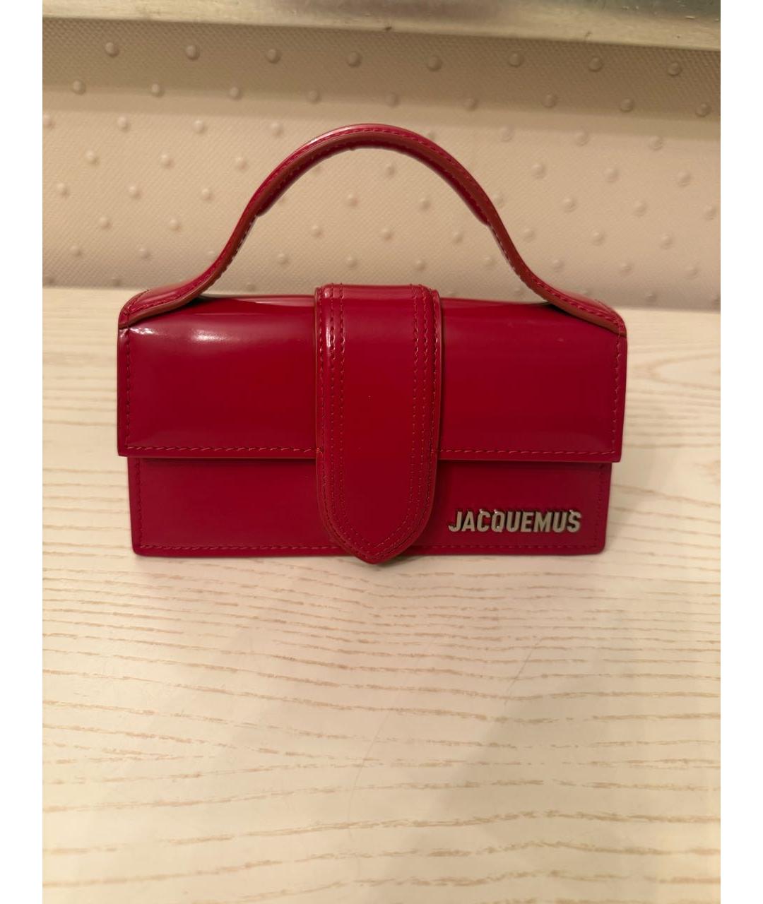 JACQUEMUS Красная кожаная сумка с короткими ручками, фото 9