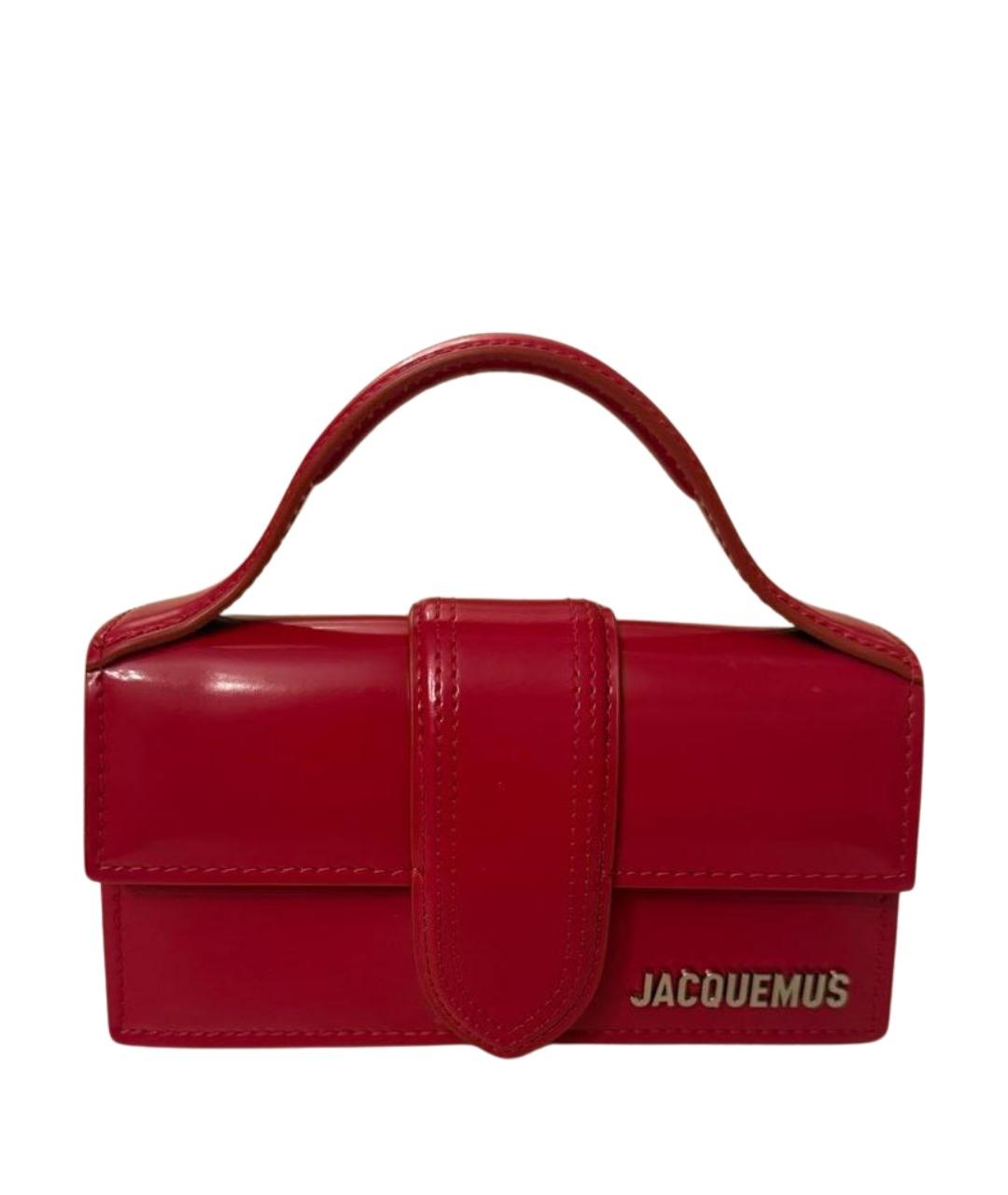 JACQUEMUS Красная кожаная сумка с короткими ручками, фото 1