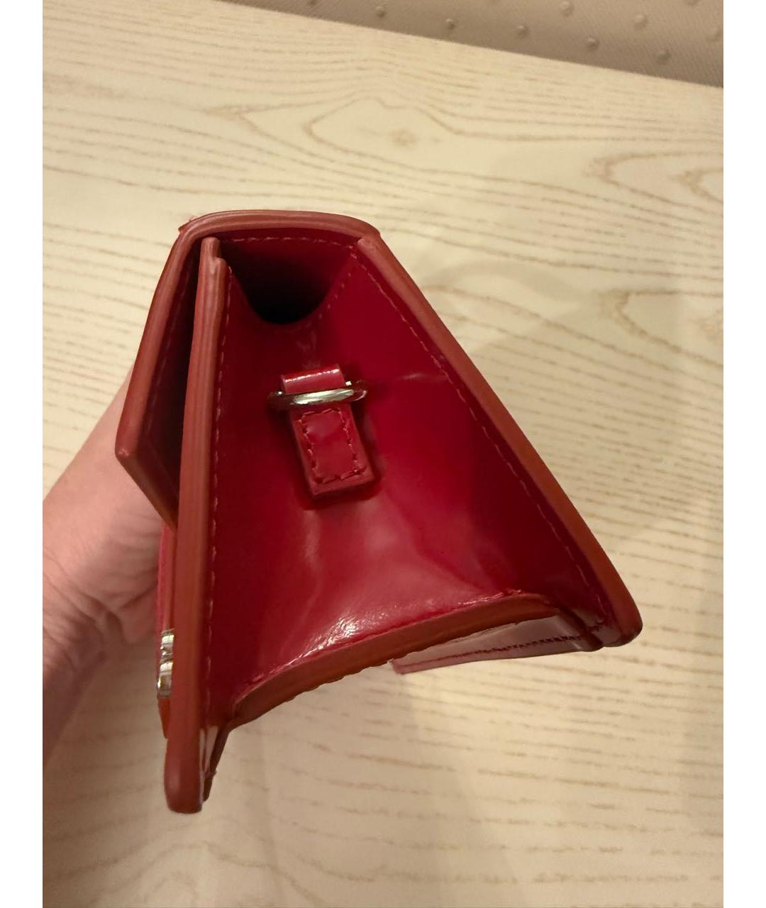 JACQUEMUS Красная кожаная сумка с короткими ручками, фото 5