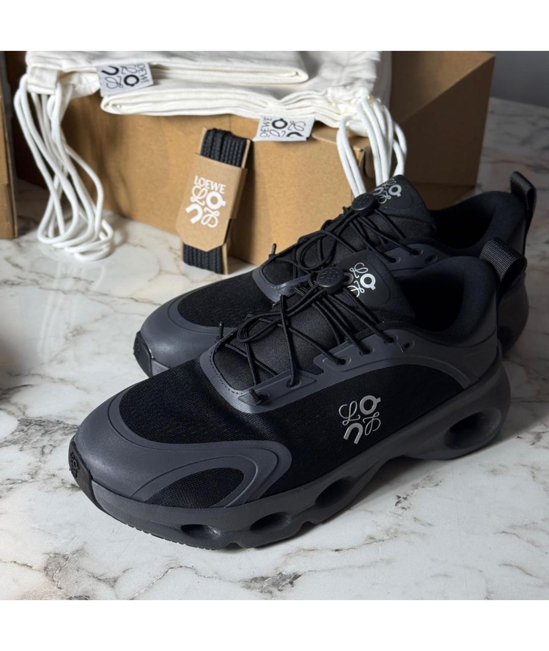 LOEWE Черные низкие кроссовки / кеды, фото 3