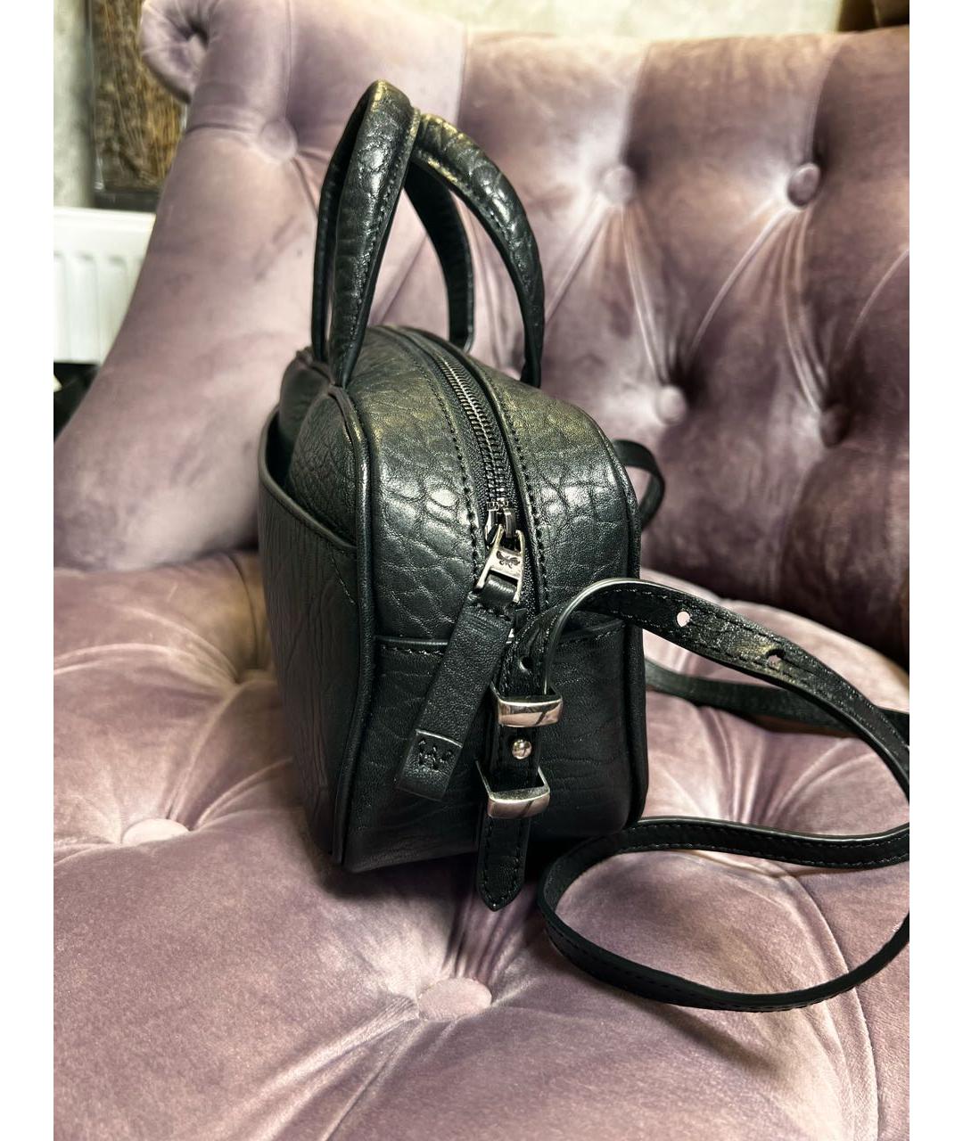 WEEKEND MAX MARA Черная кожаная сумка с короткими ручками, фото 6