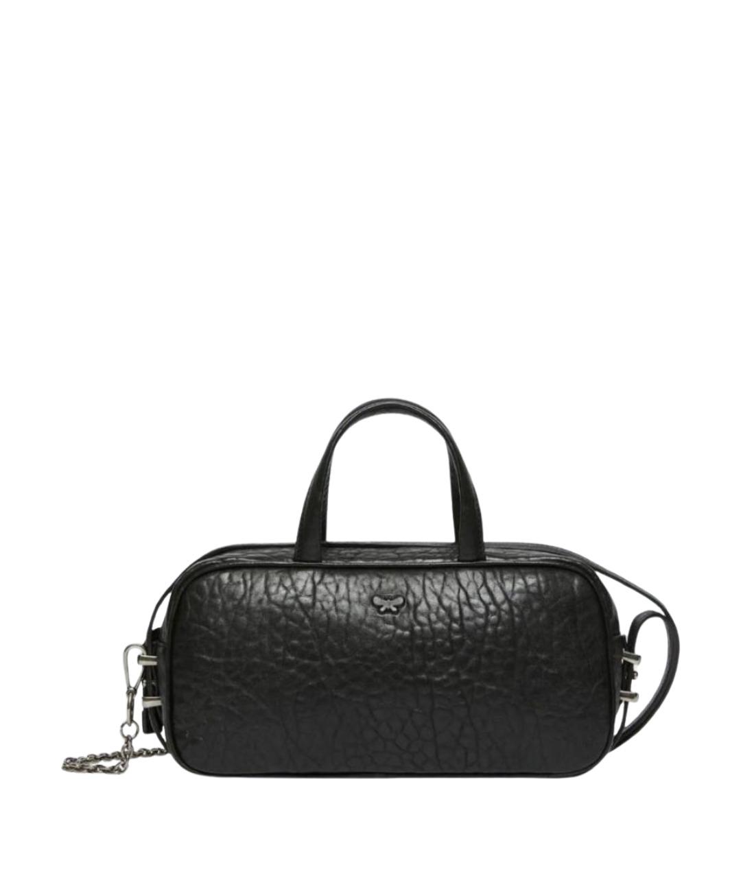 WEEKEND MAX MARA Черная кожаная сумка с короткими ручками, фото 1