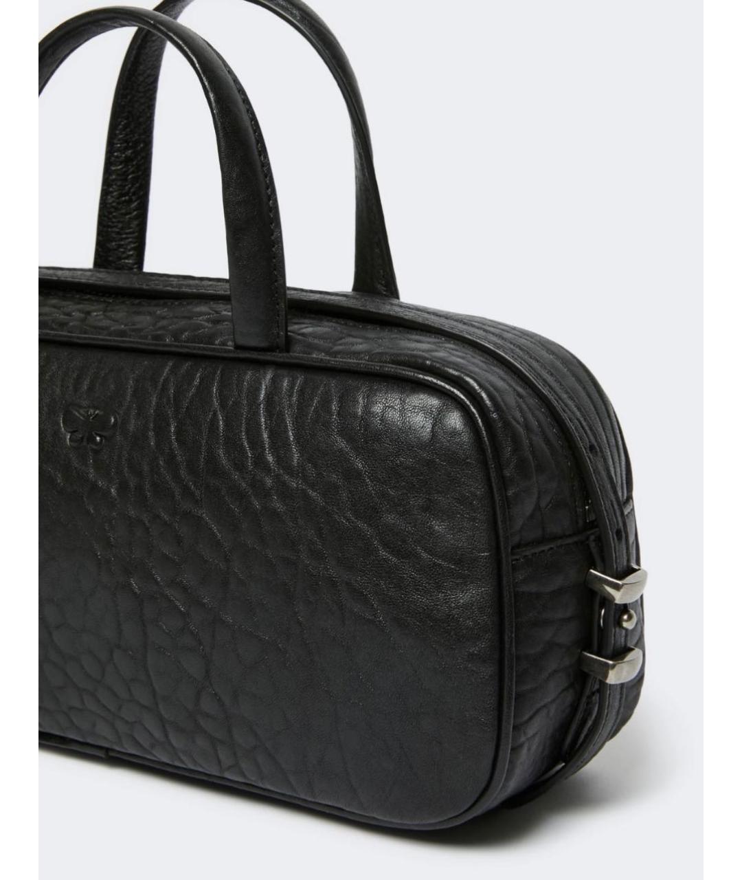 WEEKEND MAX MARA Черная кожаная сумка с короткими ручками, фото 5