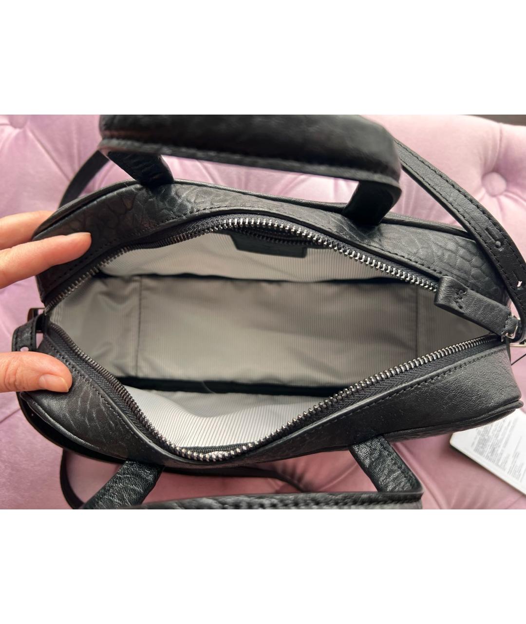 WEEKEND MAX MARA Черная кожаная сумка с короткими ручками, фото 7